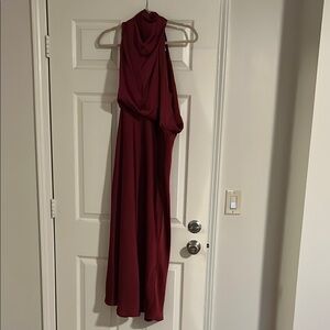 Petal & Pup Red Halter Midi Gown